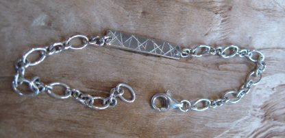 Bracelet Argent 925 rectangle horizontale, chaîne ovale